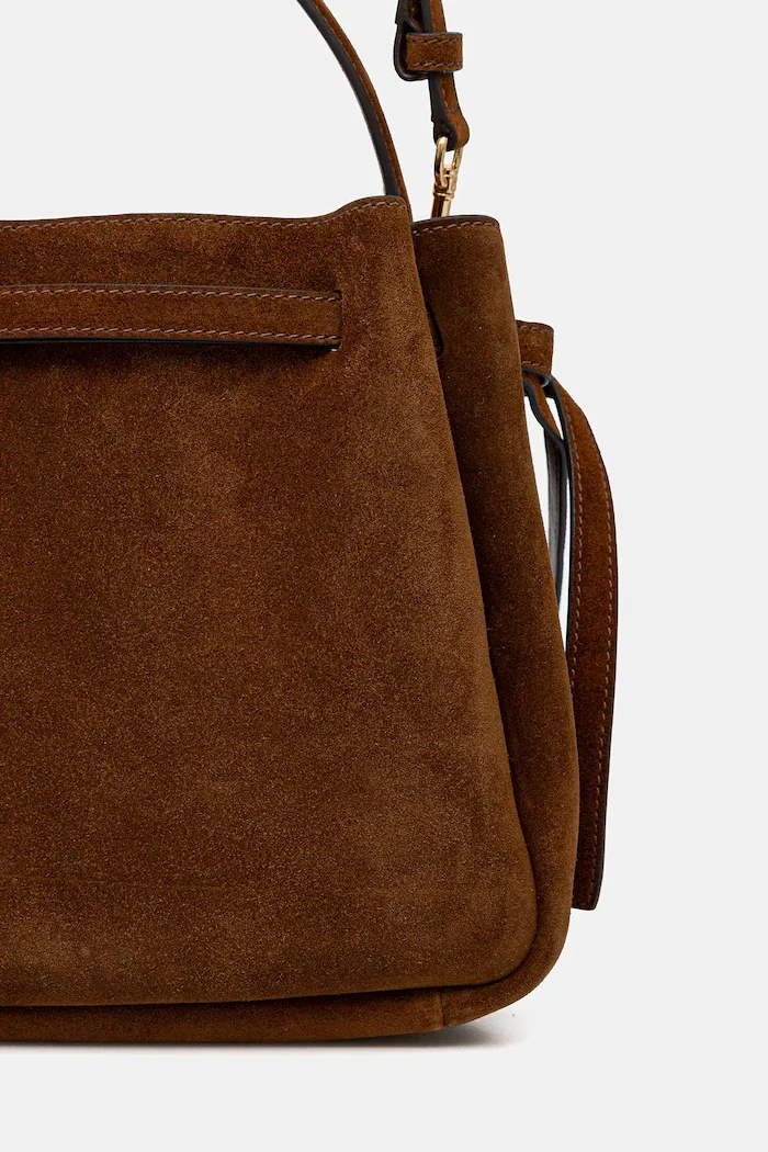 Tory Burch Велурена чанта Romy Suede в кафяво 174221-200