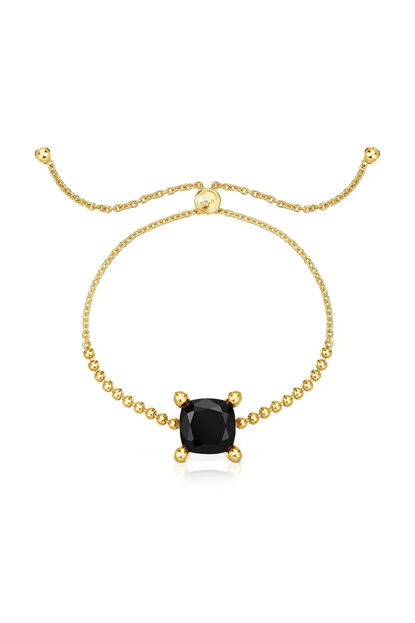 TOUS Позлатена сребърна гривна Color Black