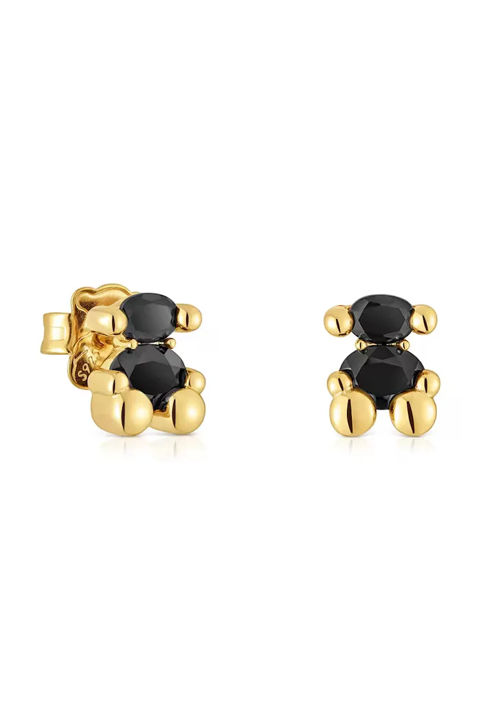 TOUS Позлатени сребърни обици Bold Bear Gem 1004226800