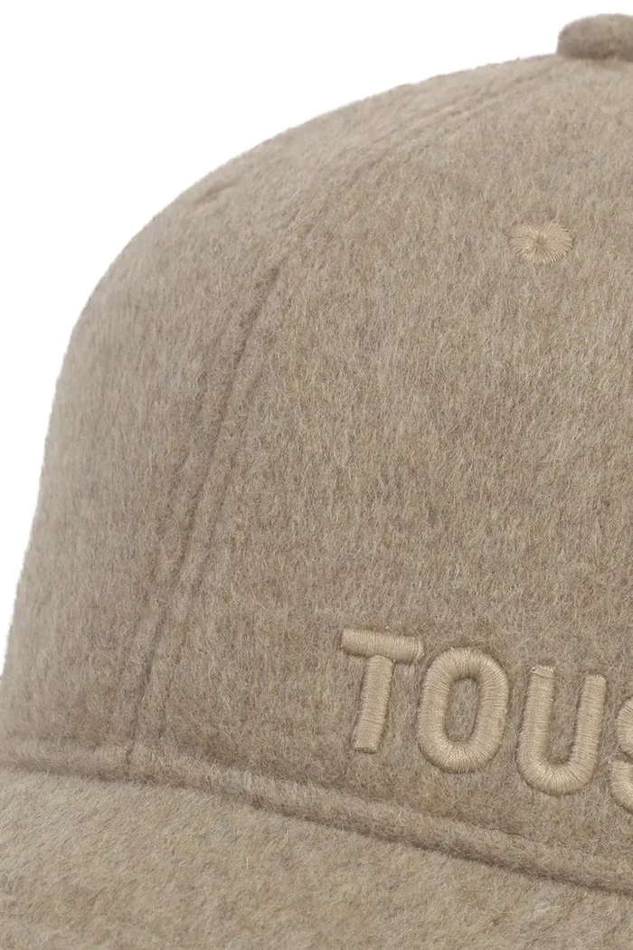 TOUS Вълнена шапка с козирка TEXTIL в бежово с изчистен дизайн 2002138543