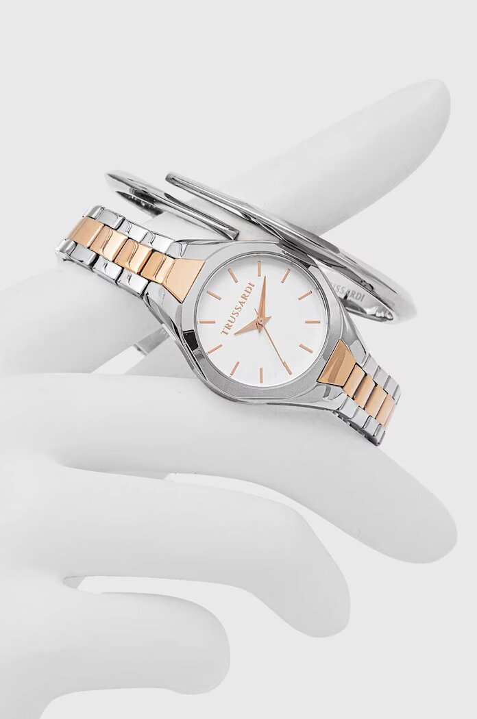 Trussardi Часовник и гривна в сребристо R2453159503