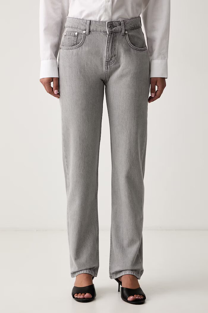 Trussardi дънки straight дамски сиви P4429500442N