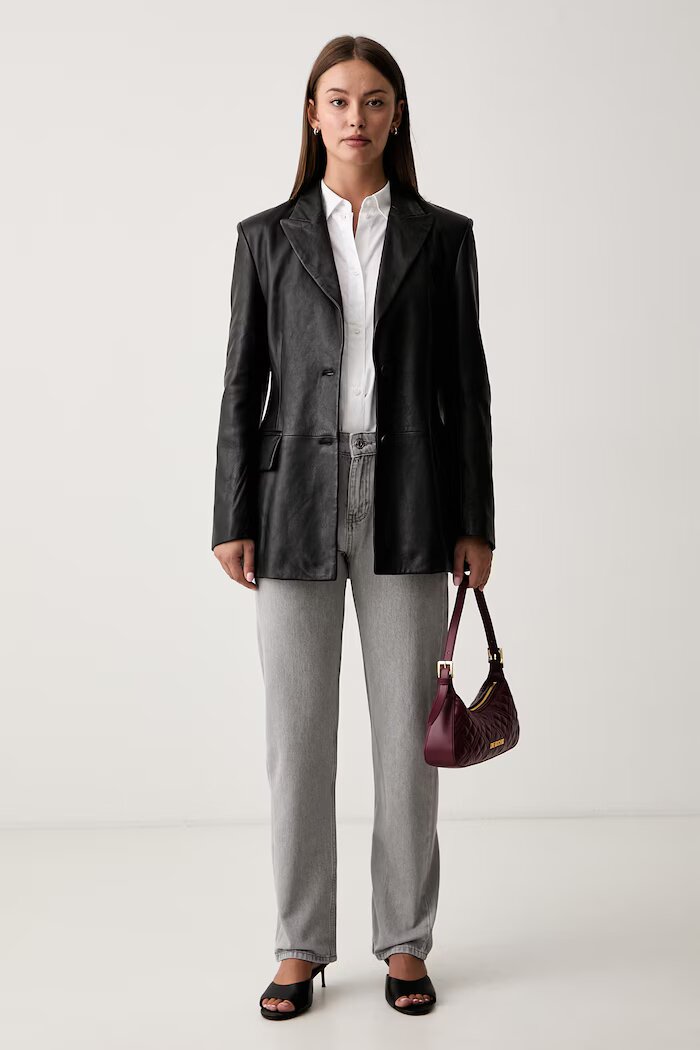 Trussardi дънки straight дамски сиви P4429500442N