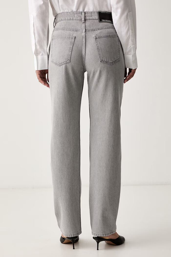 Trussardi дънки straight дамски сиви P4429500442N
