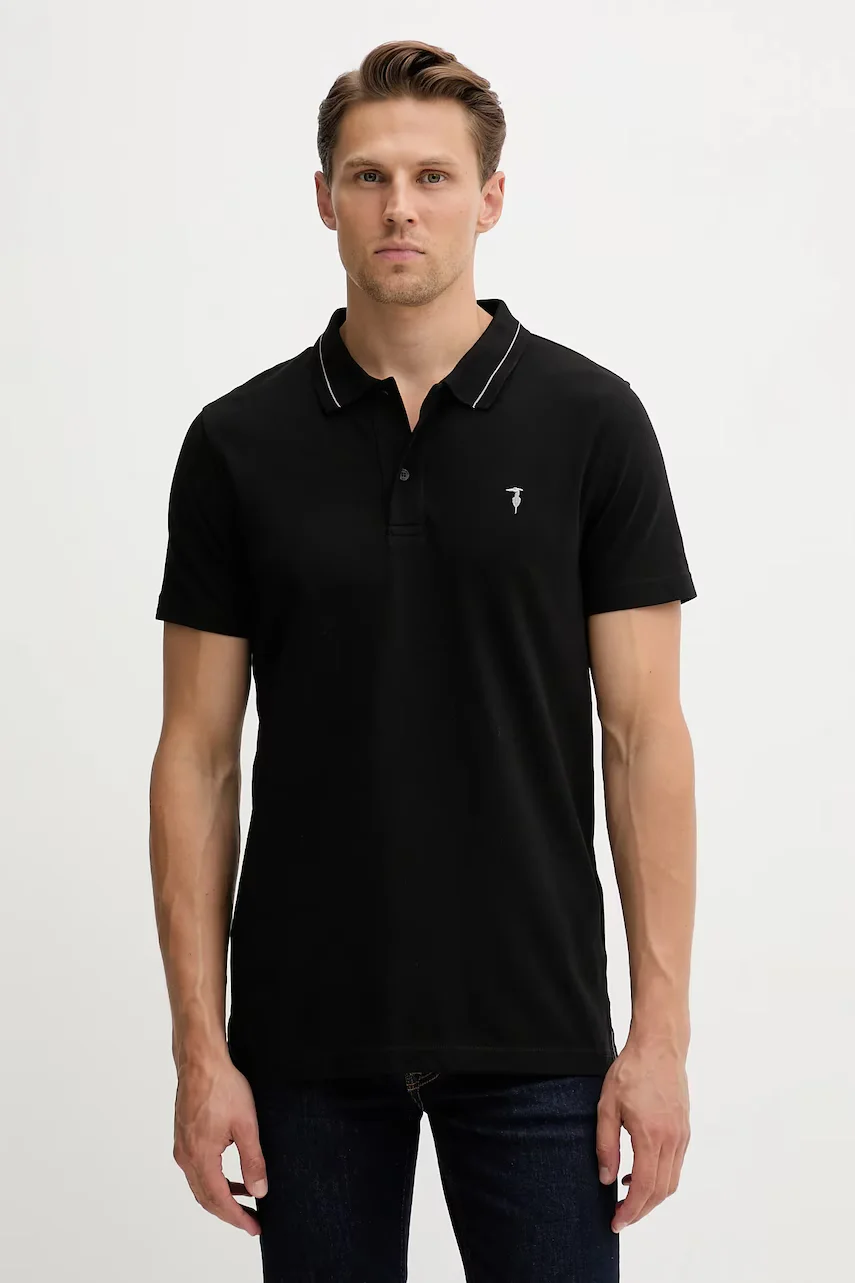 Trussardi Памучна тениска с яка