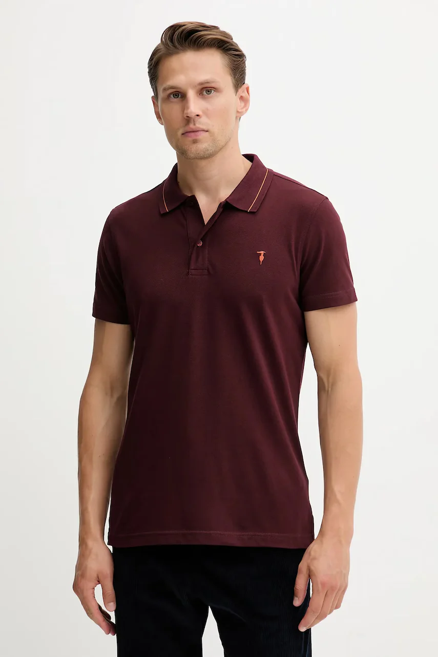 Trussardi Памучна тениска с яка