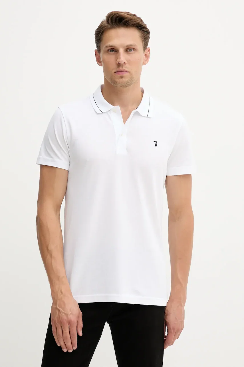 Trussardi Памучна тениска с яка