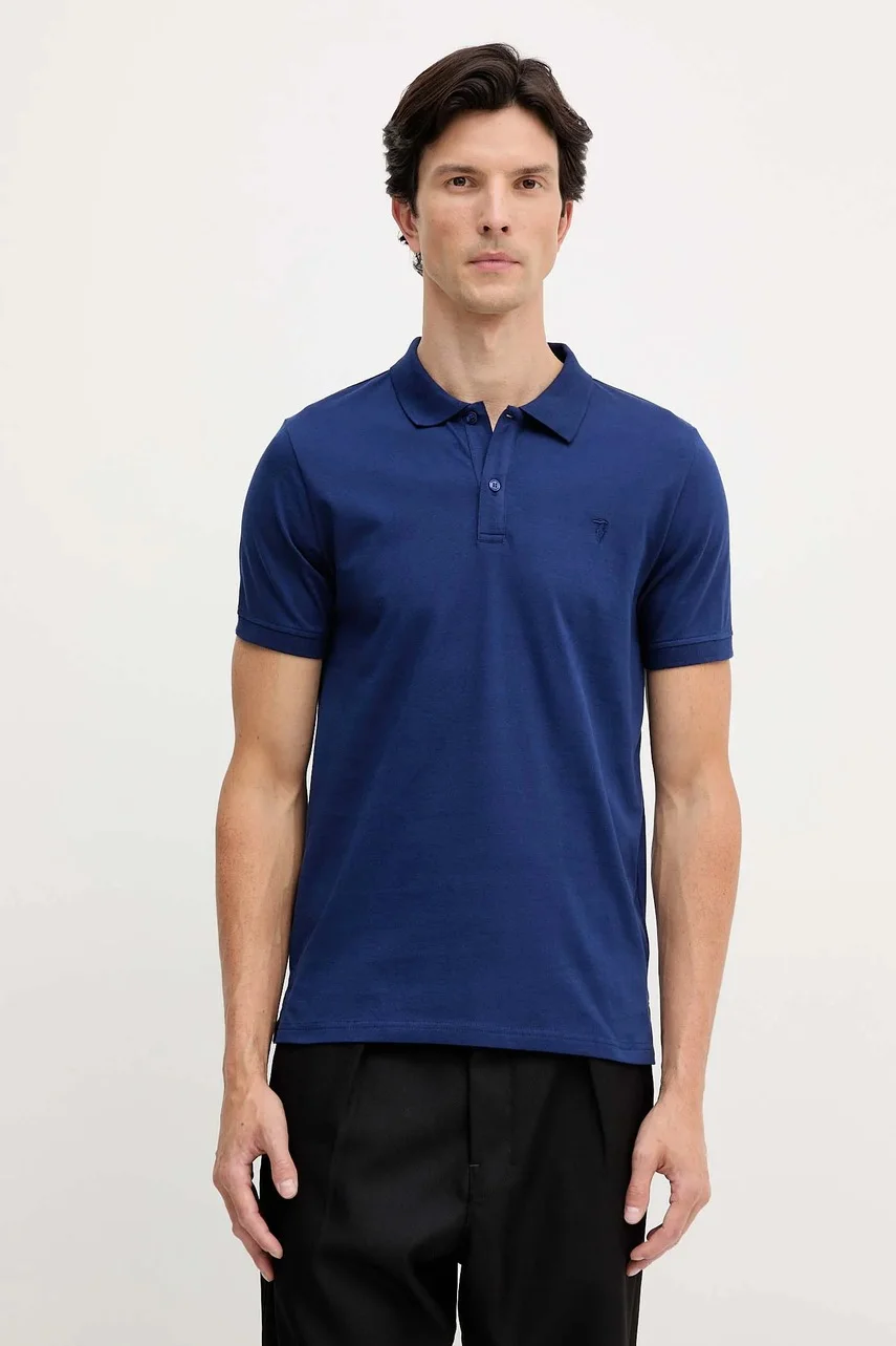 Trussardi Памучна тениска с яка