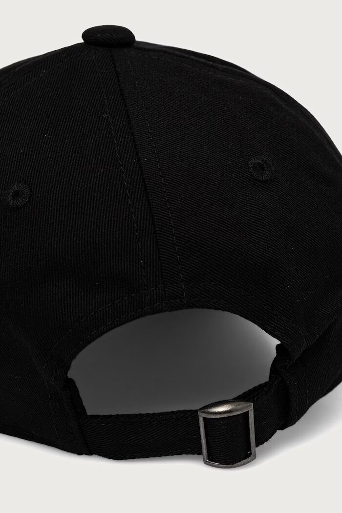 Trussardi шапка с козирка дамска от памучна материя черна E014C000027N