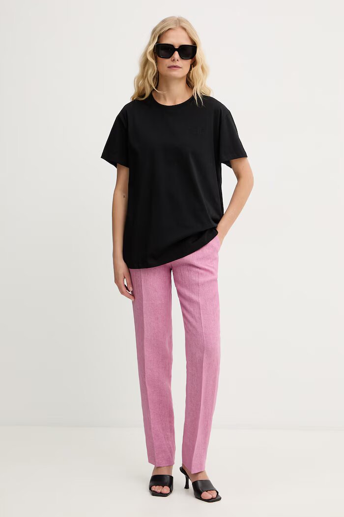 Twinset basic тениска женска памучна черна 261TT2450