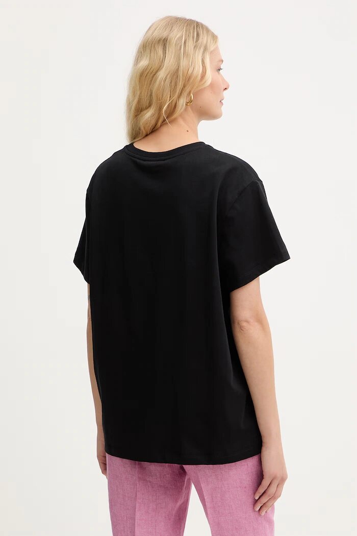 Twinset basic тениска женска памучна черна 261TT2450
