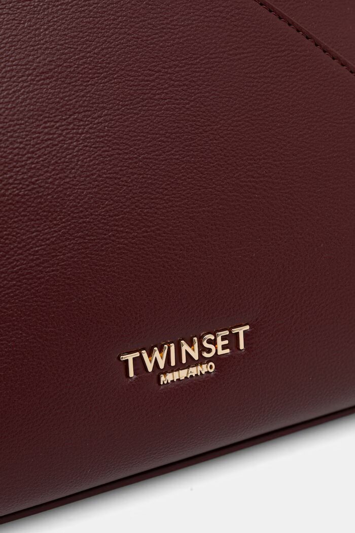 Twinset чанта дамска от имитация на кожа бордо 262TB7034