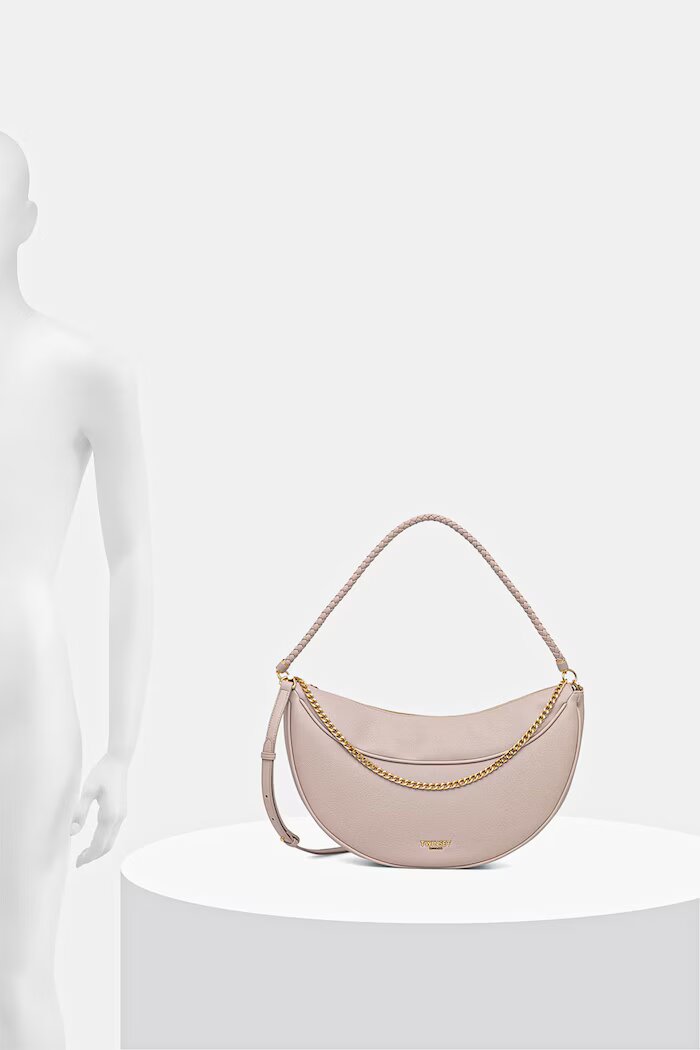 Twinset чанта тип хобо дамска от имитация на кожа бежова 261TD8014