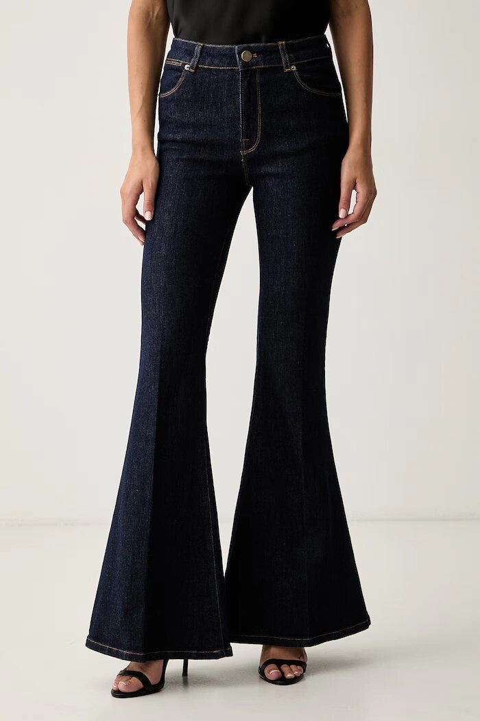 Twinset дънки flare дамски тъмносини 262TP2900