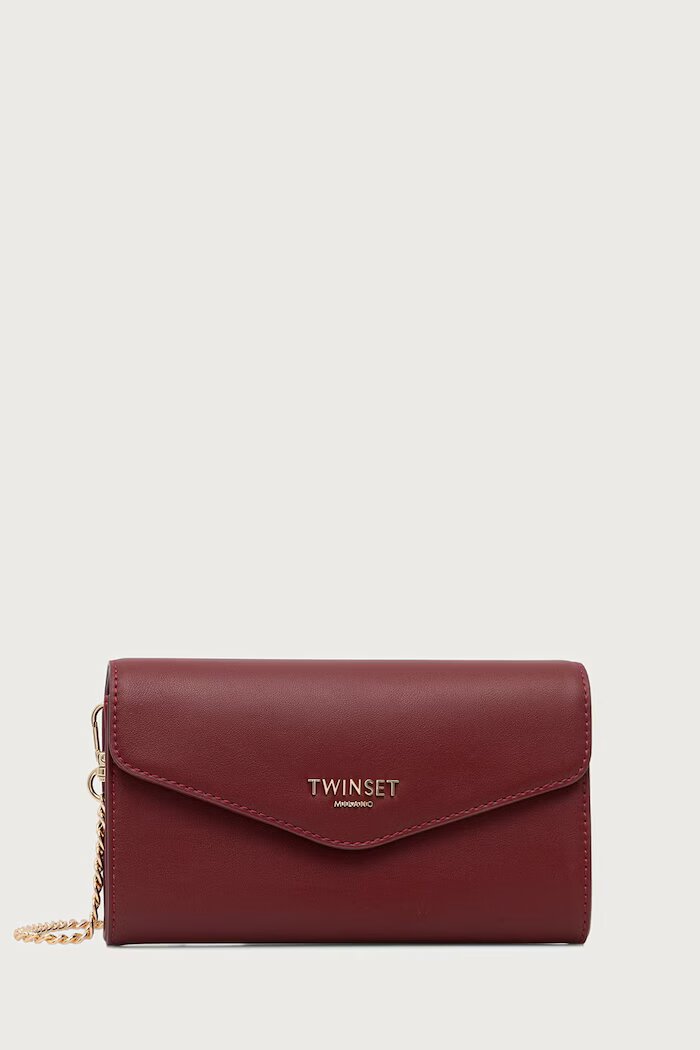 Twinset клъч дамски от кожа червен 262TH7017