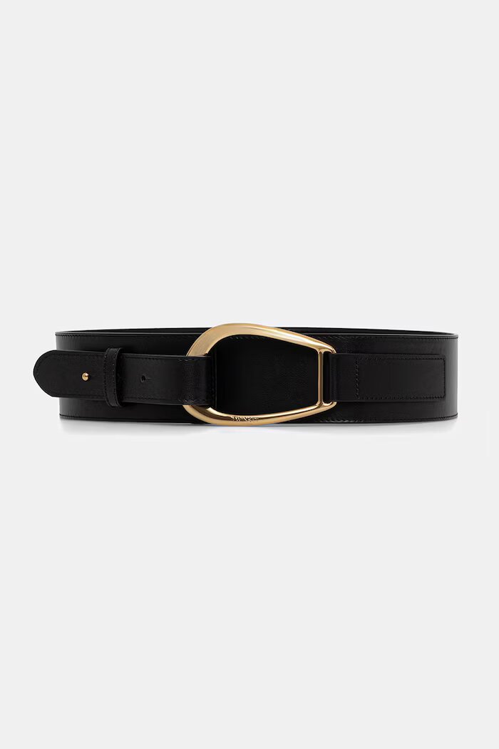Twinset колан дамски от кожа черен 262TA4730