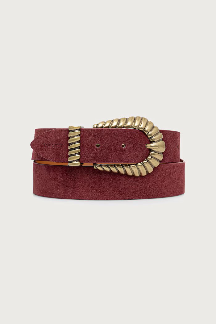 Twinset колан дамски от велур бордо 262TO5291