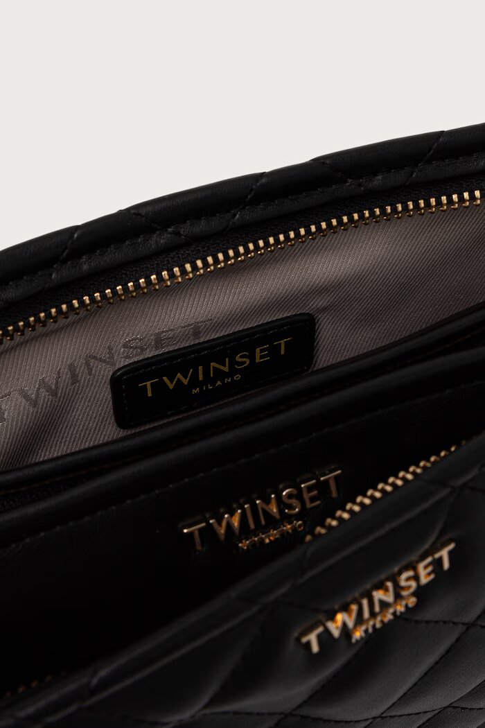 Twinset комплект козметични чантички от имитация на кожа черни 262TH7042