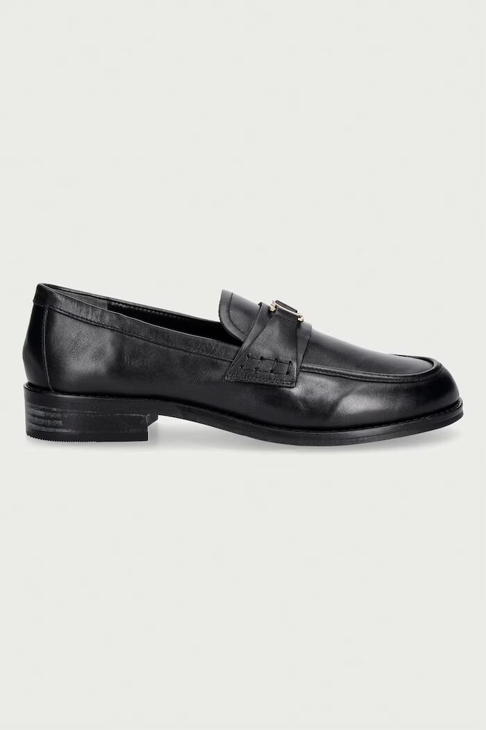 Twinset лоуфъри дамски от кожа черни 262TCP020