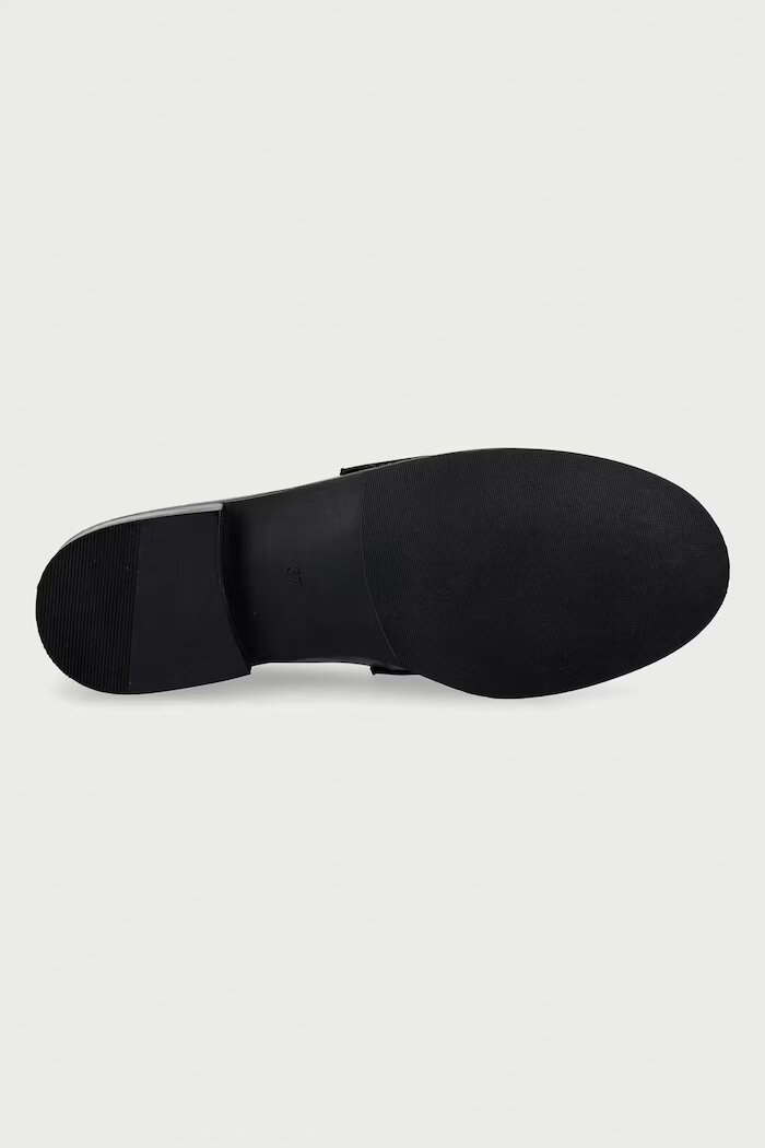 Twinset лоуфъри дамски от кожа черни 262TCP020