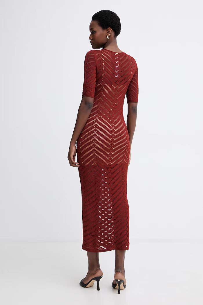 Twinset лятна рокля с вискоза кафява 261TT3100