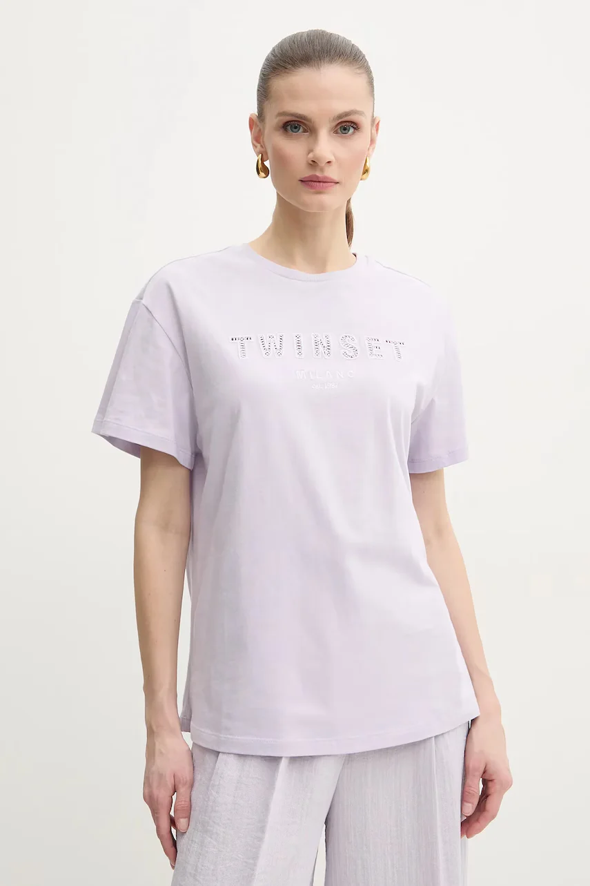 Twinset Памучна тениска