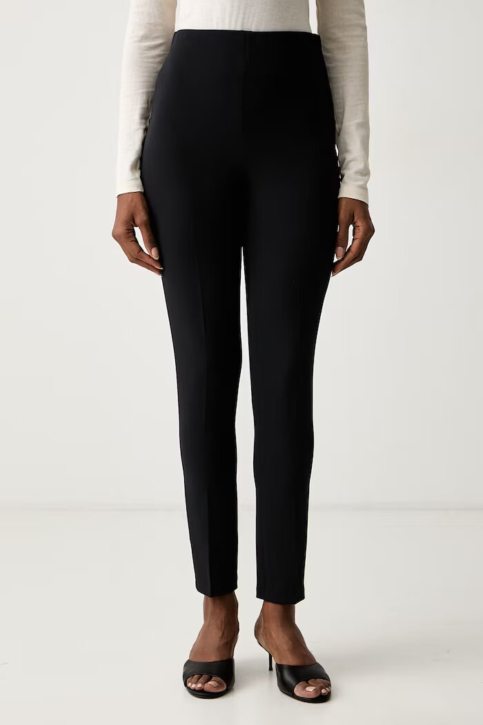 Twinset панталон slim fit дамски черен с висока талия 262TT2330
