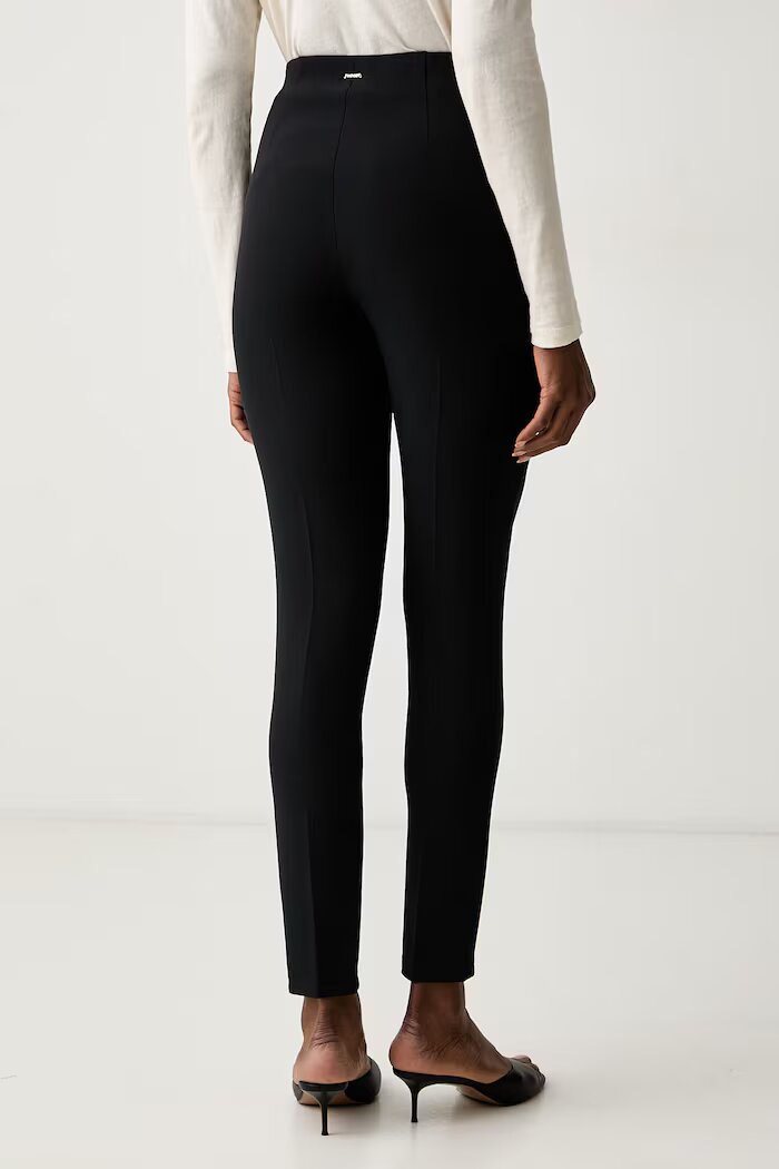 Twinset панталон slim fit дамски черен с висока талия 262TT2330