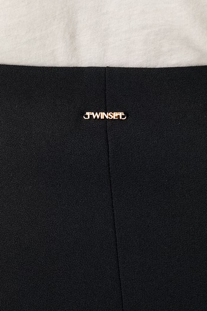 Twinset панталон slim fit дамски черен с висока талия 262TT2330