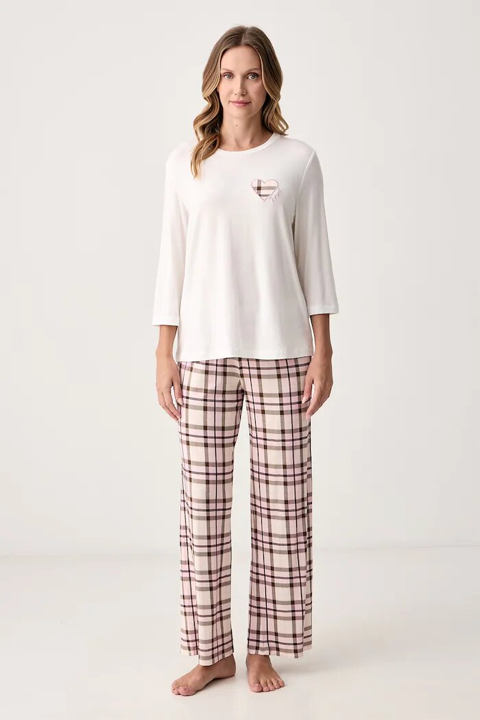 Twinset пижама от две части дамска с модал бяла 262LI2PAA
