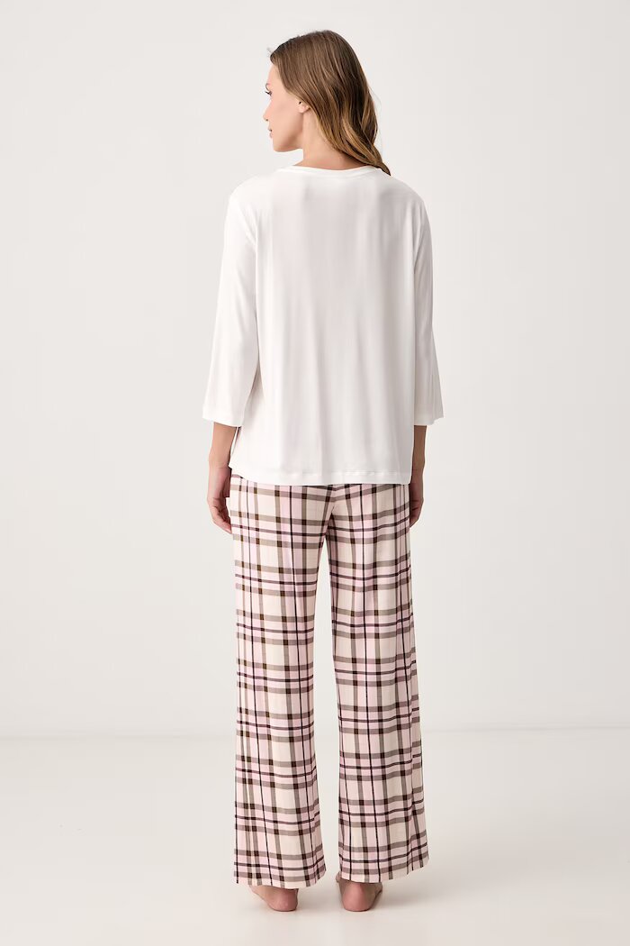 Twinset пижама от две части дамска с модал бяла 262LI2PAA