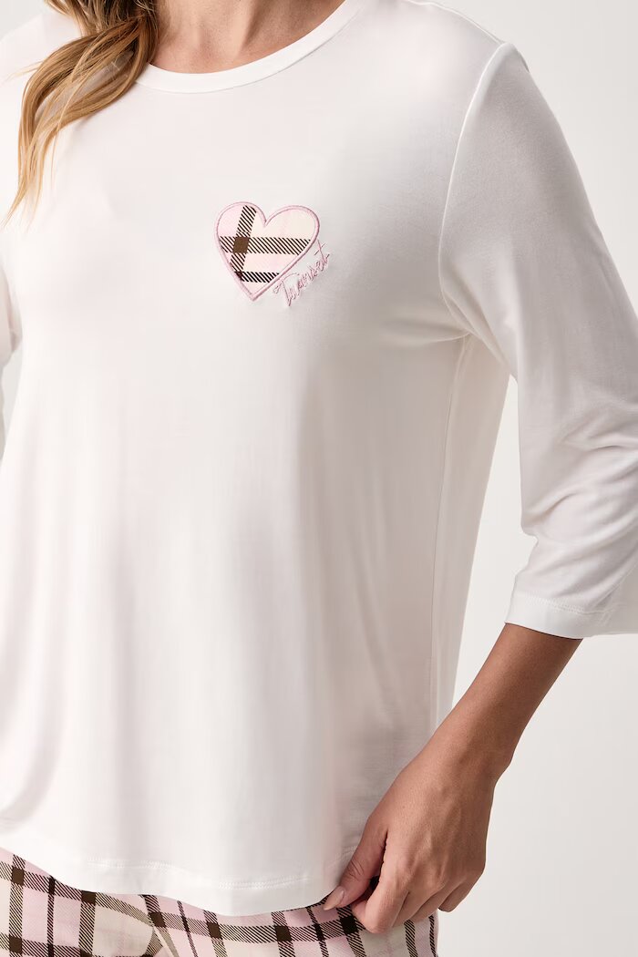 Twinset пижама от две части дамска с модал бяла 262LI2PAA