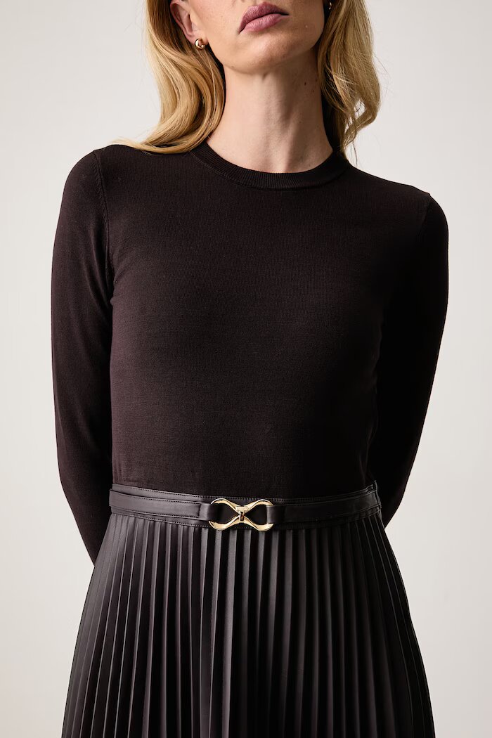 Twinset плисирана рокля кафява 262TT3430