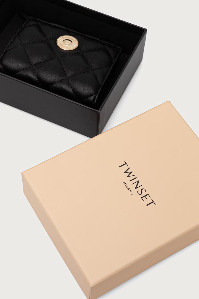 Twinset портфейл дамски от имитация на кожа черен 262TH7012