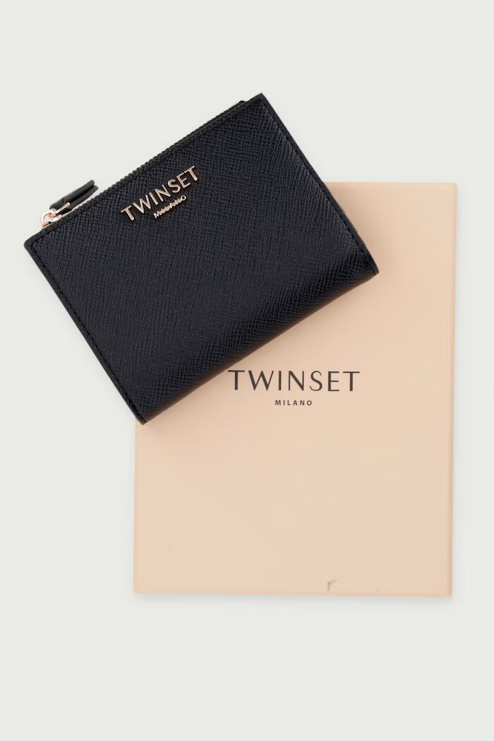 Twinset портфейл от имитация на кожа черен 262TL8033