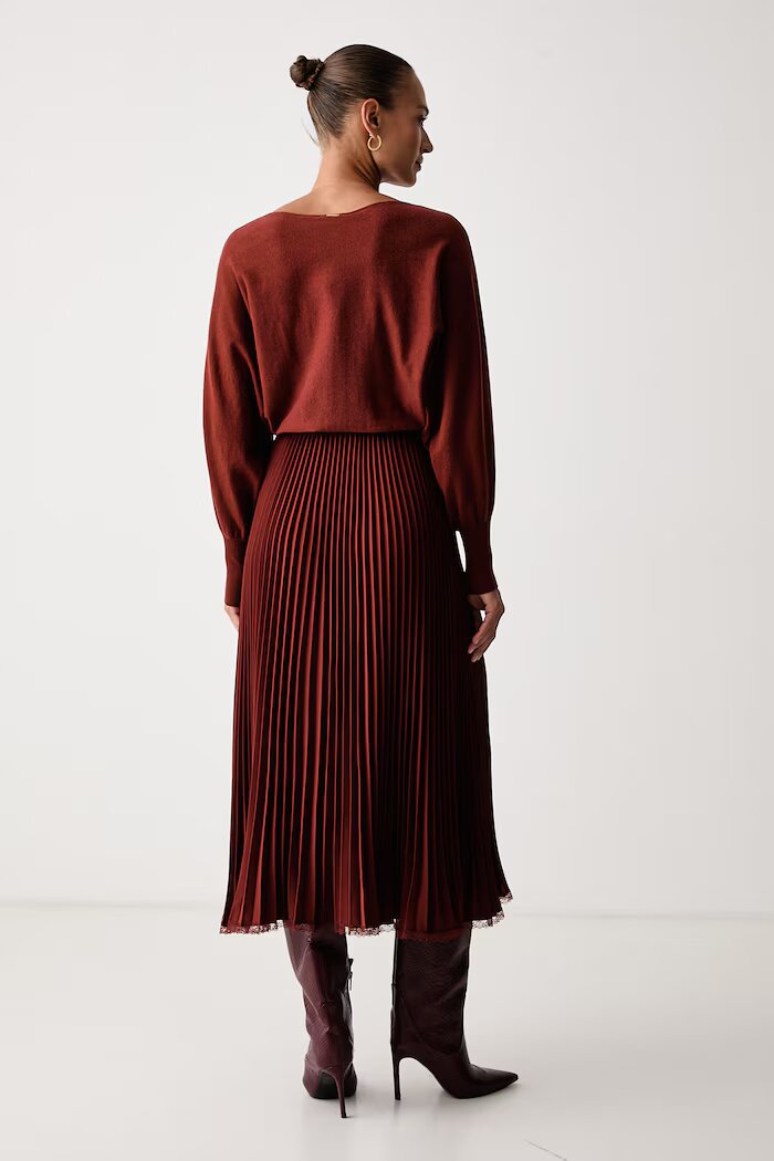 Twinset рокля бордо с изчистена шарка 262TP3250