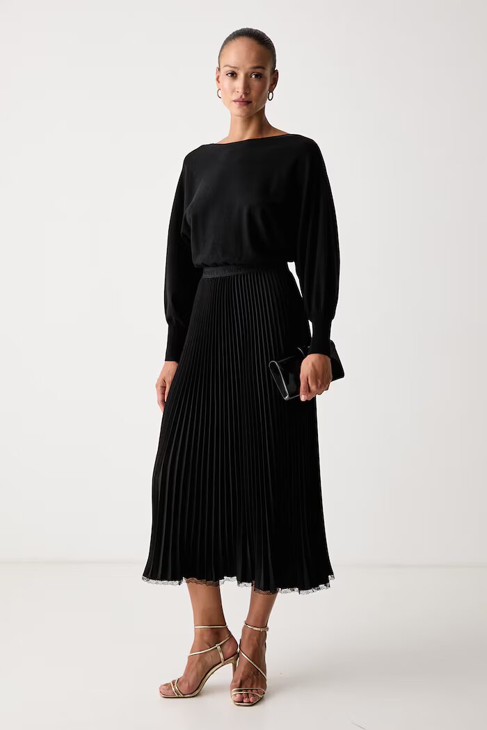 Twinset рокля черна с изчистена шарка 262TP3250