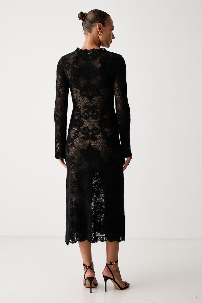 Twinset рокля с добавена вълна черна 262TP3344