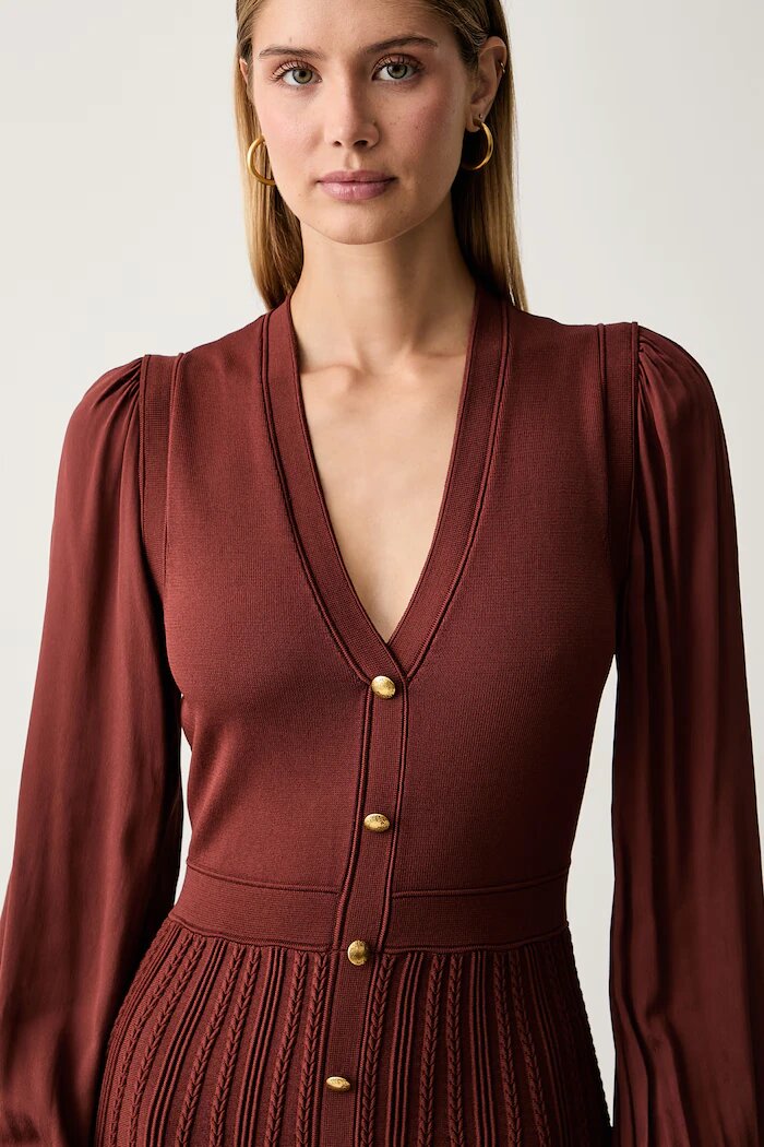 Twinset рокля тип пуловер кафява 262TP3082
