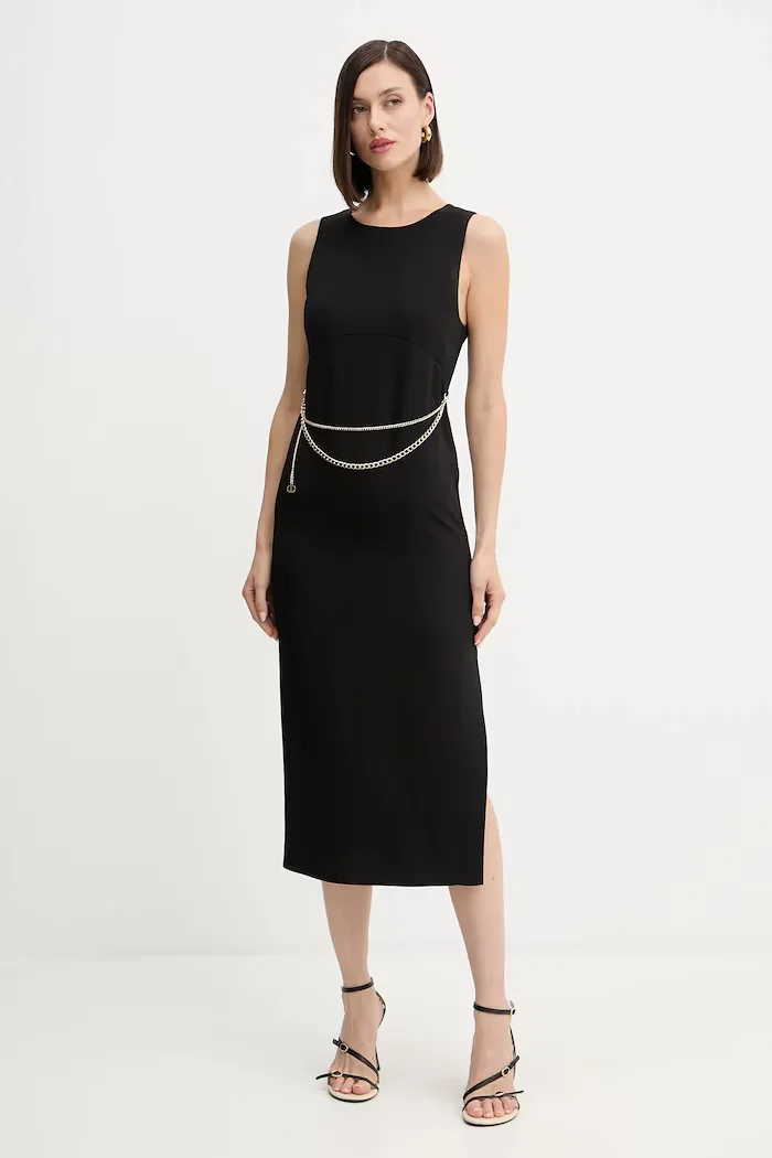 Twinset Рокля в черно къса със стандартна кройка 252TP2300