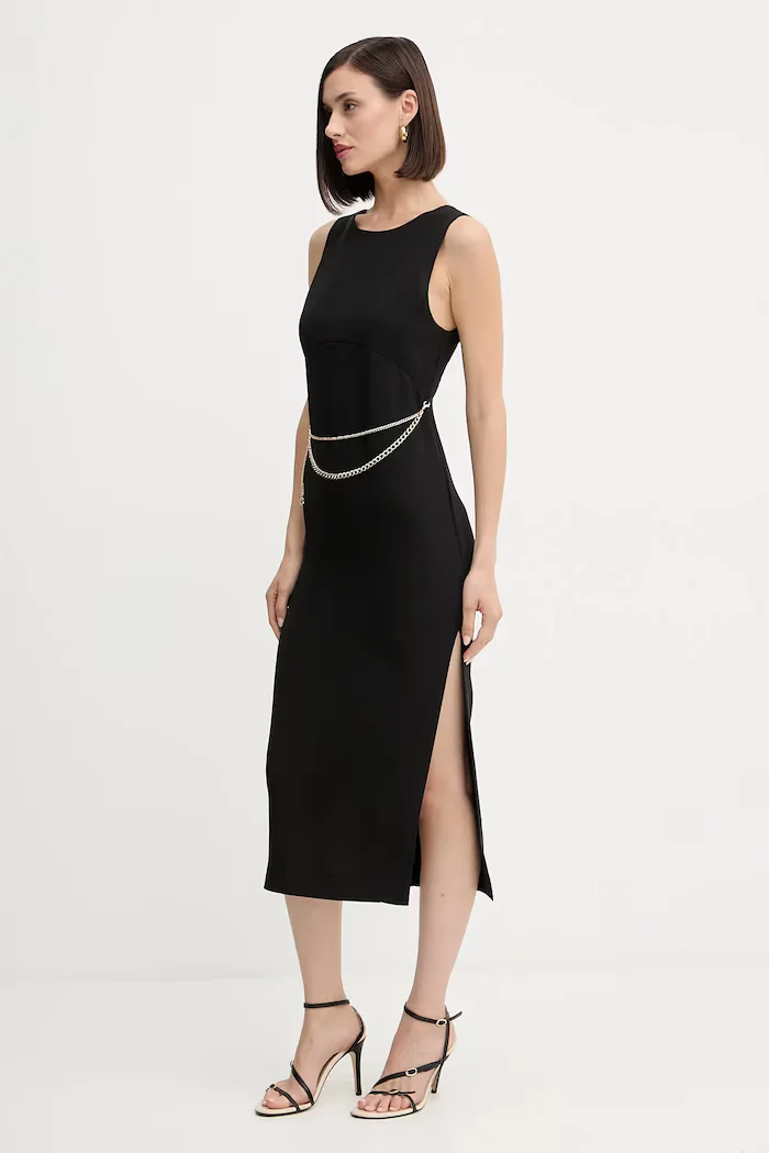 Twinset Рокля в черно къса със стандартна кройка 252TP2300