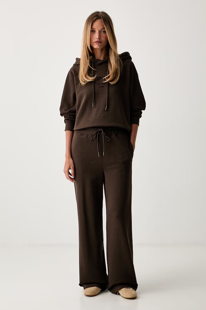 Twinset спортен комплект анцуг дамски от памук кафяв 262TP272B