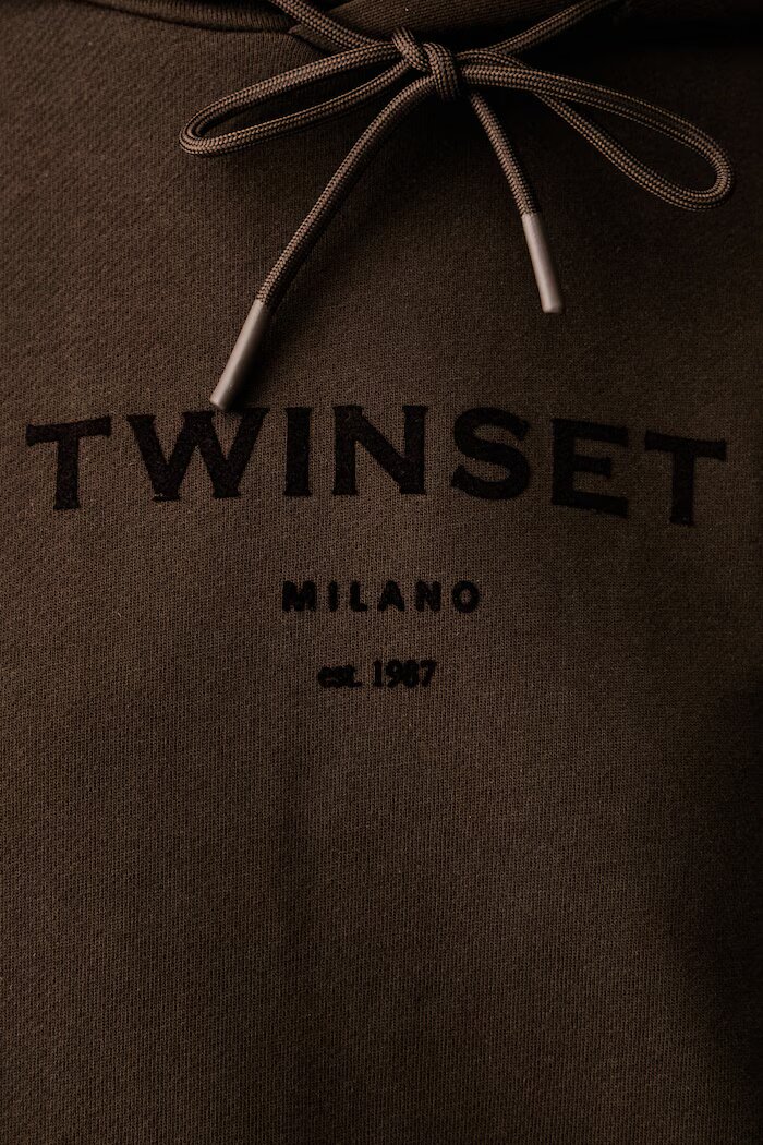 Twinset спортен комплект анцуг дамски от памук кафяв 262TP272B