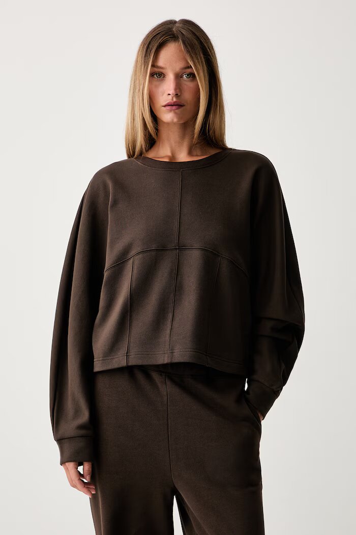 Twinset суичър дамски от памук кафяв 262TP272A