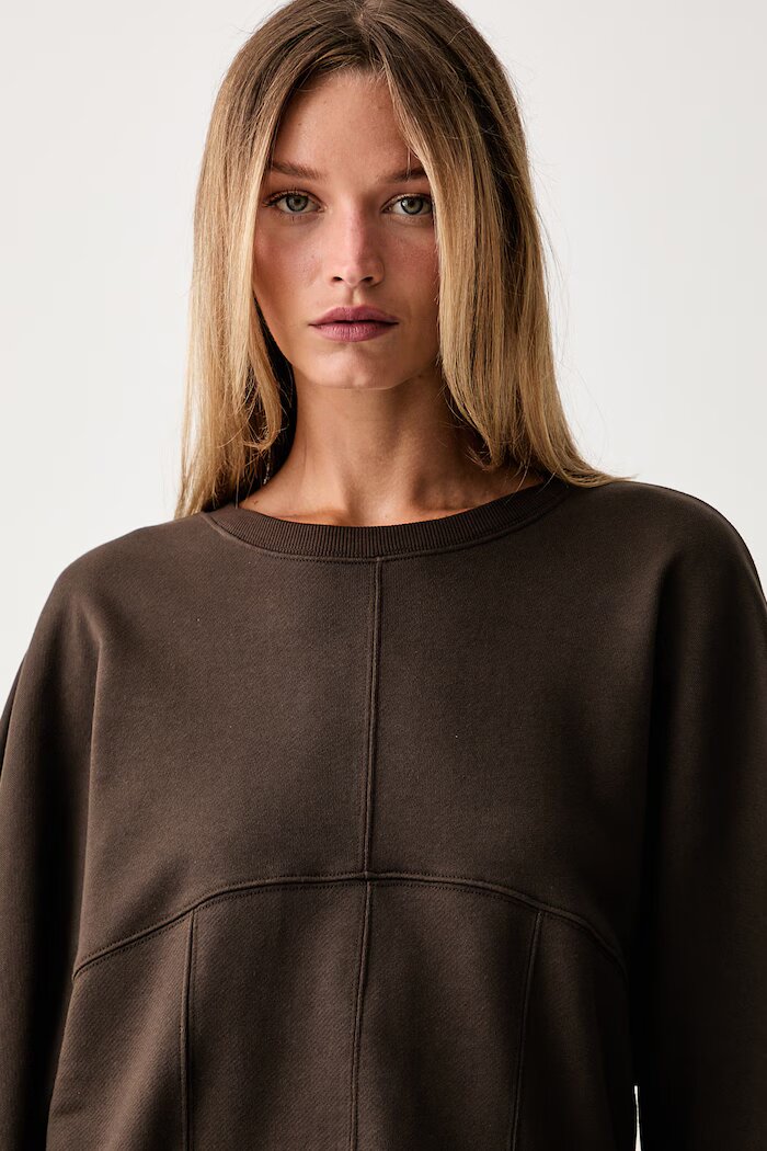 Twinset суичър дамски от памук кафяв 262TP272A