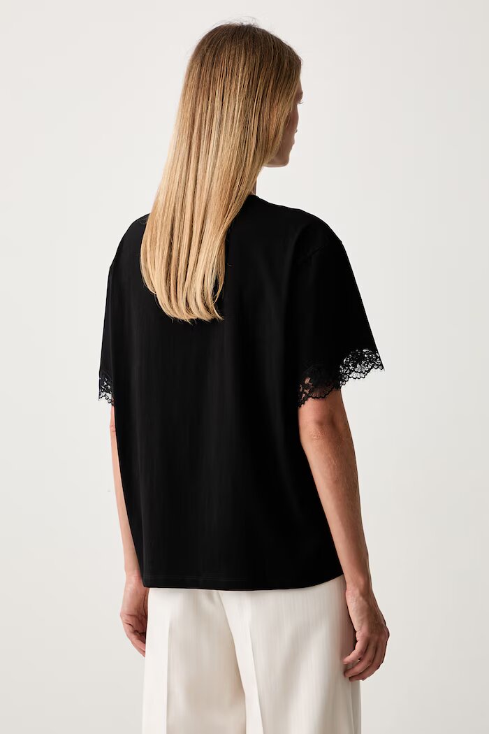 Twinset тениска от памук черна 262TP2304
