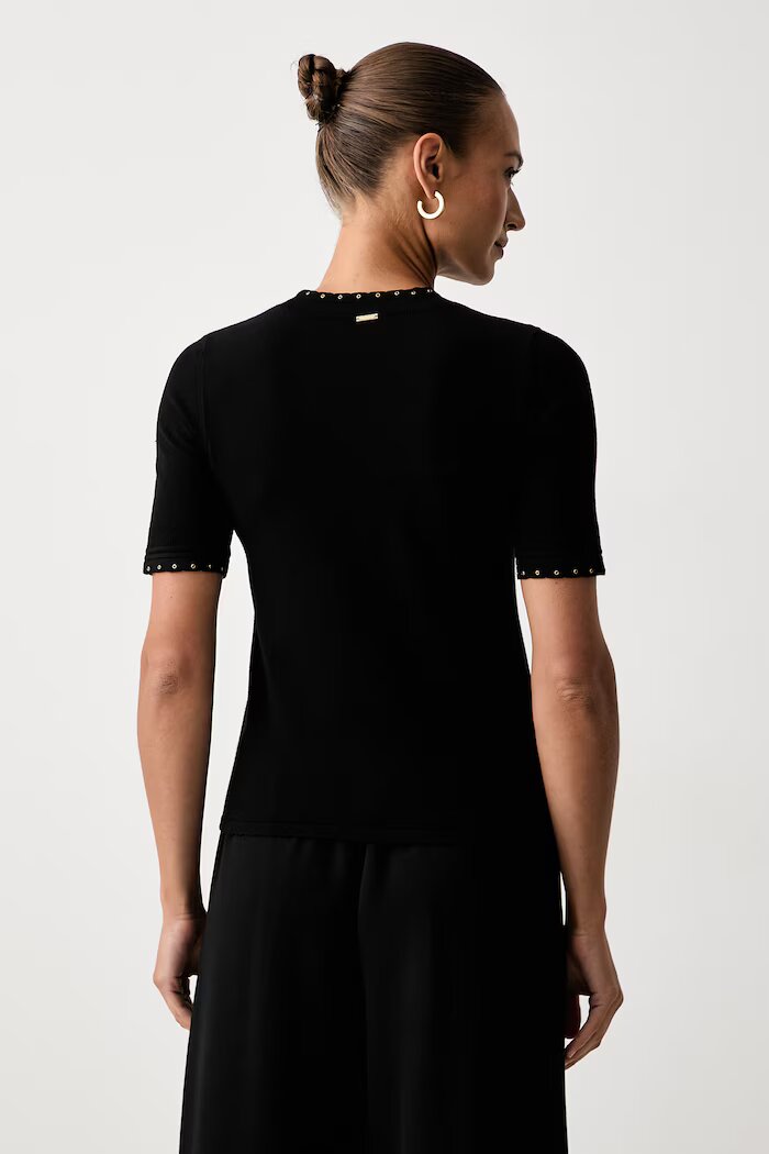 Twinset тениска тип пуловер дамска с вискоза черна 262TP3097