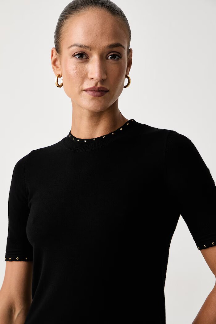 Twinset тениска тип пуловер дамска с вискоза черна 262TP3097