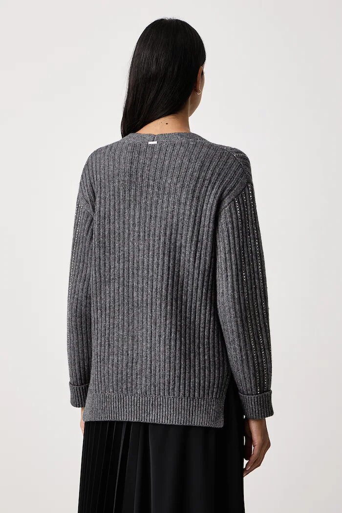 Twinset жилетка дамска с добавена вълна сива 262TT3153