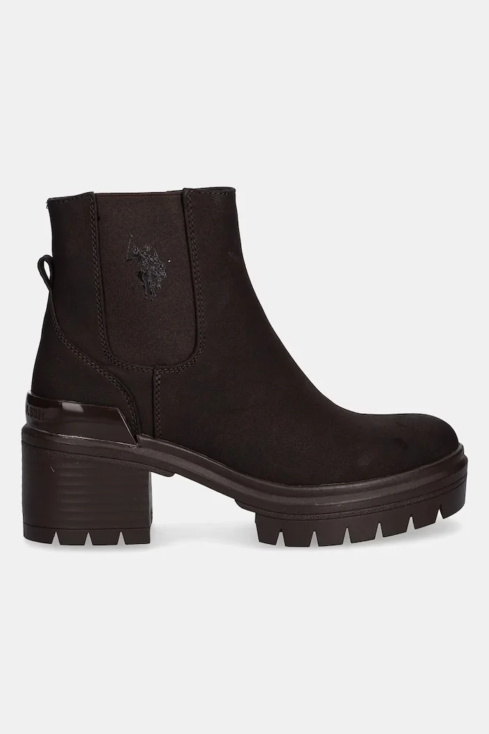 U.S. Polo Assn. Боти челси HALEY009A в кафяво с дебел ток HALEY009W/EH1